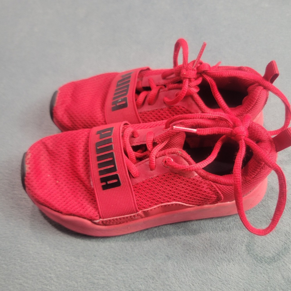 PUMA Wired Sneakers Kids 13.5C Red Black 366903-10 Running Shoes Athletic Mesh
